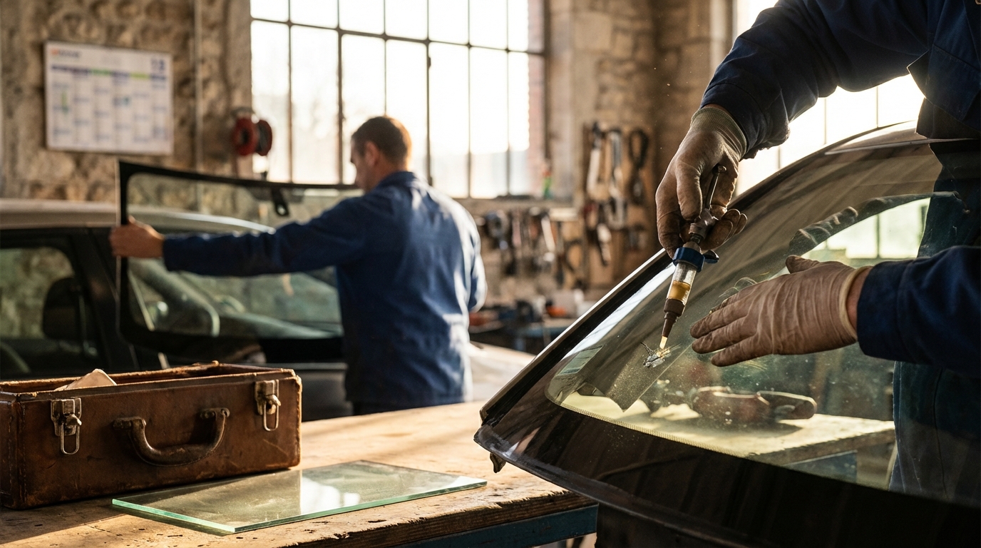 Tableau comparatif des coûts entre r��paration d'impact et remplacement complet de pare-brise