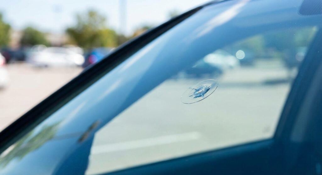 Réparation d'impact pare-brise avant après