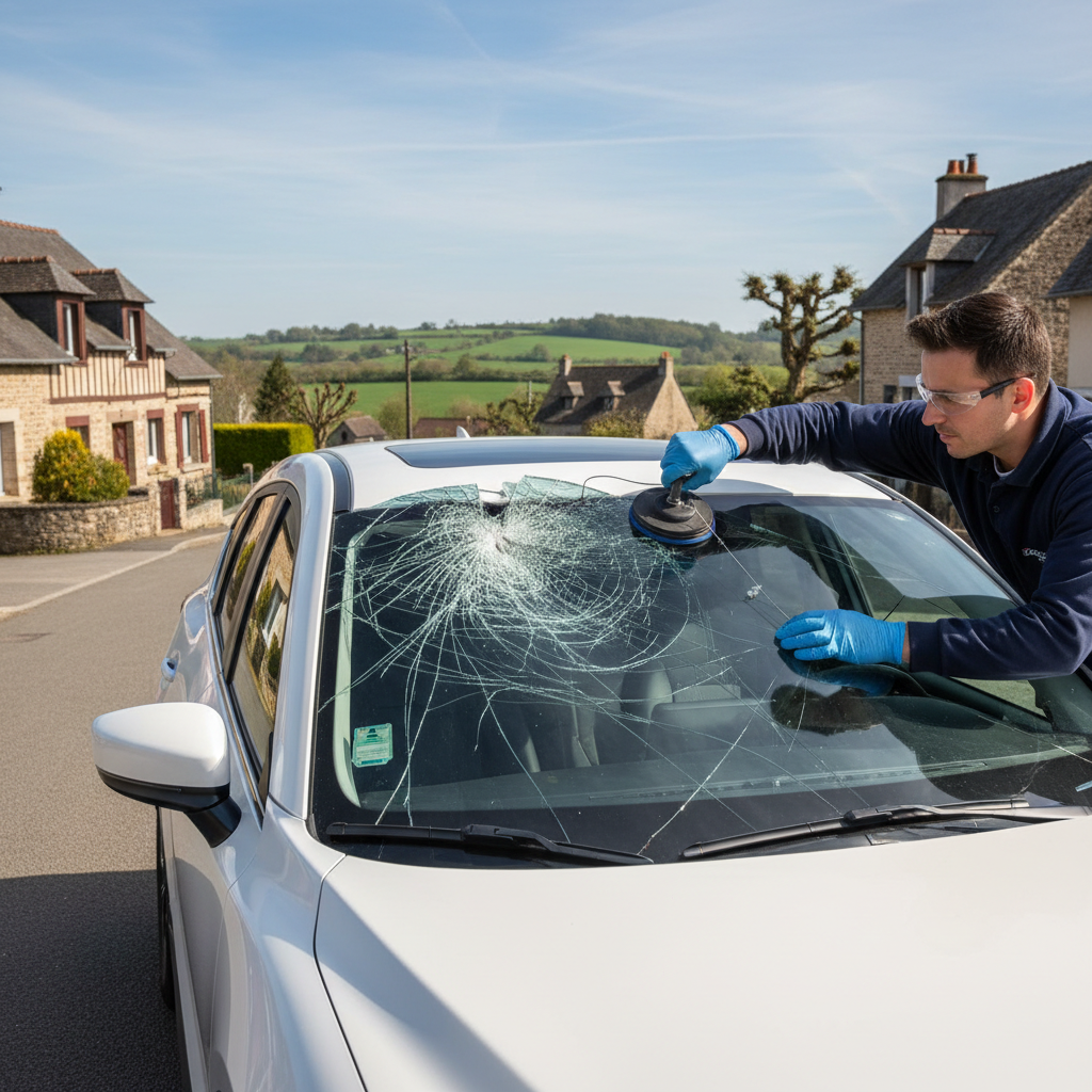 Remplacement de pare-brise en cours Évreux