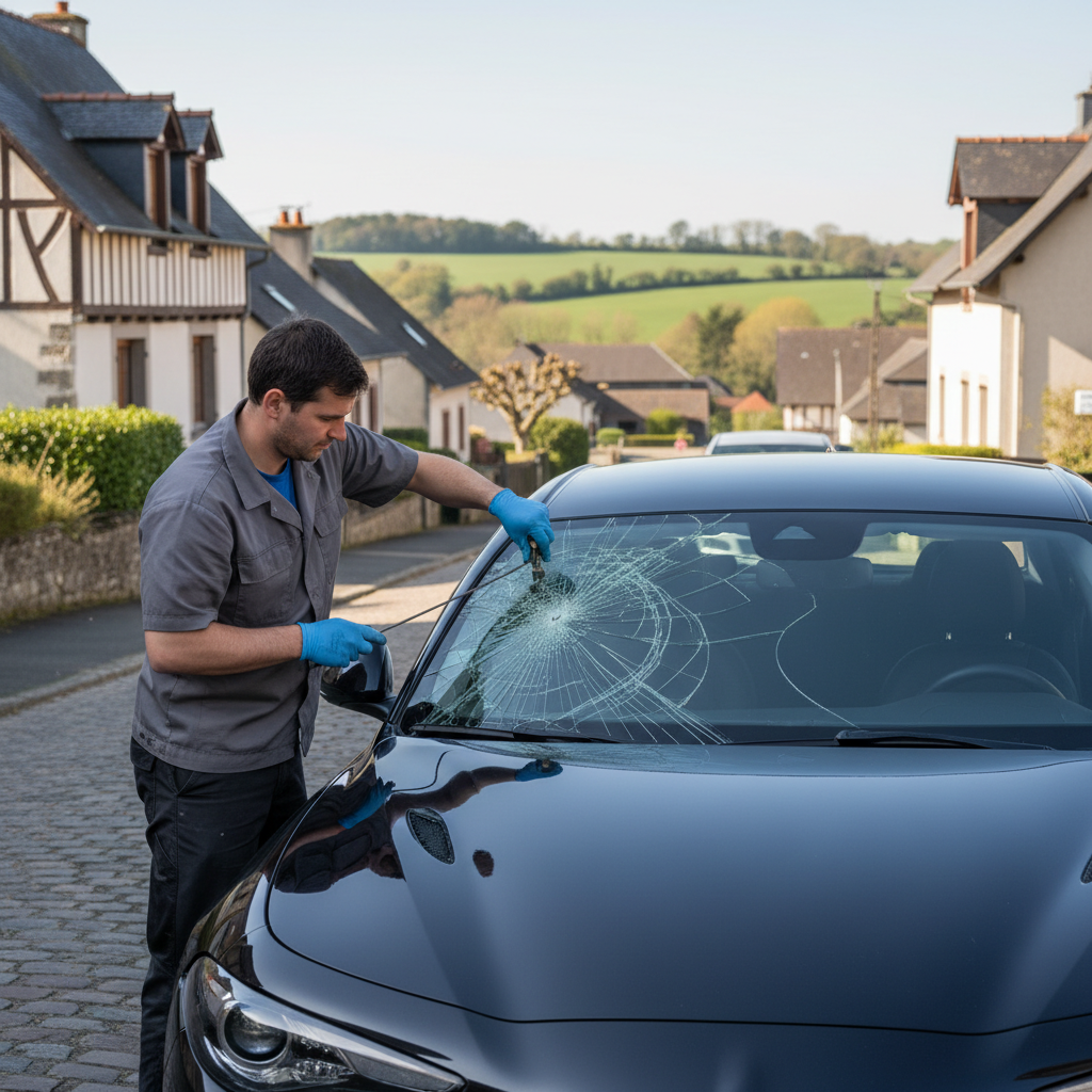 Remplacement de pare-brise en cours Gaillon