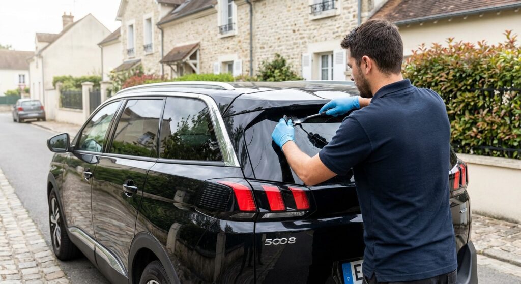 Remplacement de pare-brise en cours Maule