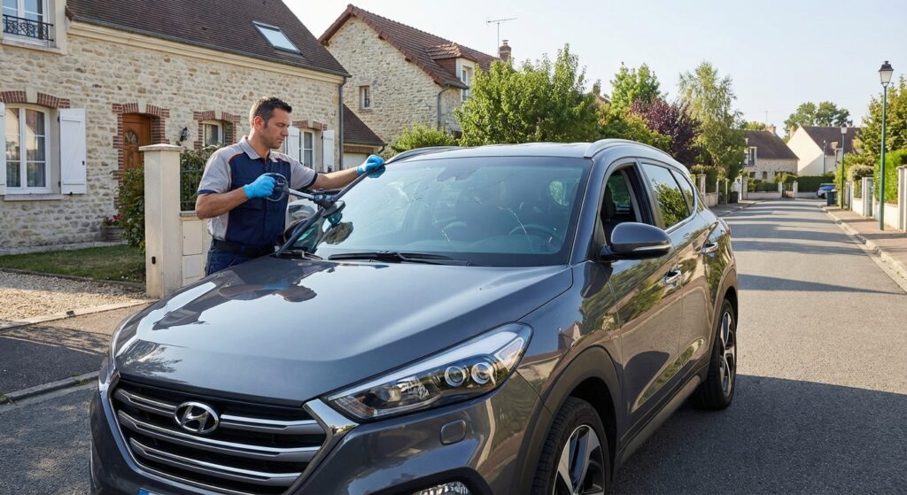 Remplacement de pare-brise en cours Rosny-sur-Seine