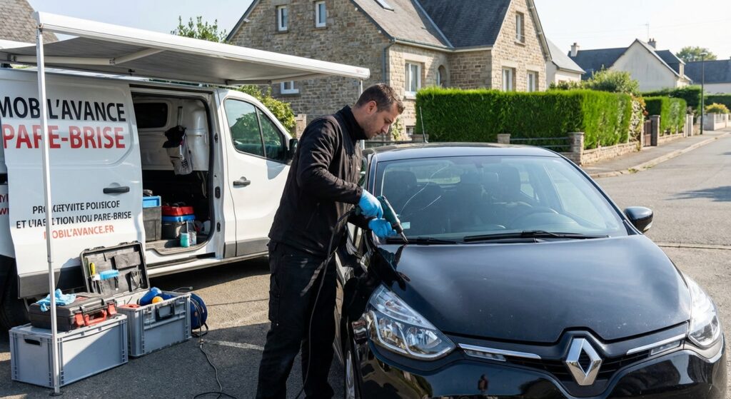 Remplacement de pare-brise en cours Île-de-France